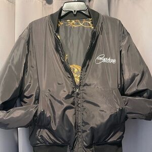 Authentic Versace jeans culture black reversible garland print bomber jacket